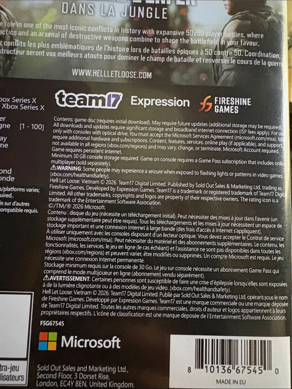 “Hell🪖Let Loose Vietnam” Xbox “📀Online Only”Videogame🎮